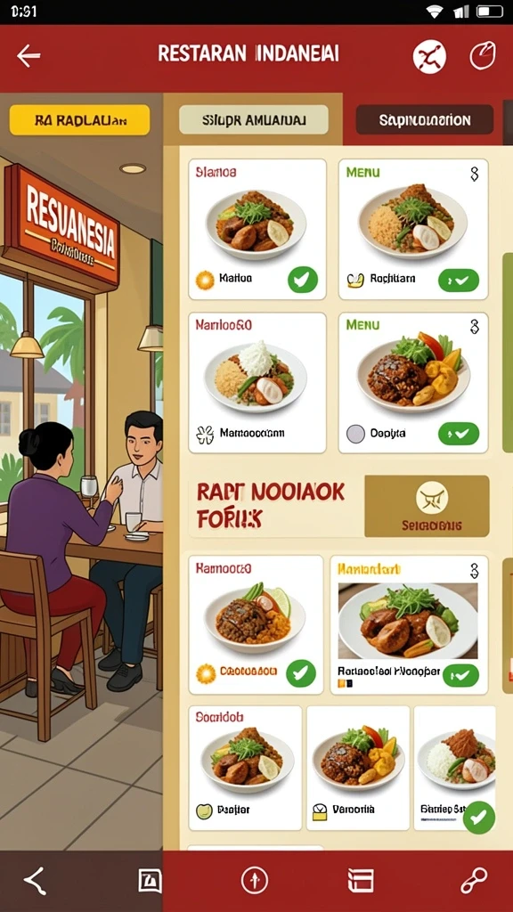 Tampilan menu permainan yang menarik.