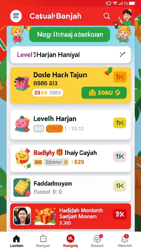 Screenshot memperlihatkan pilihan karakter yang beragam.