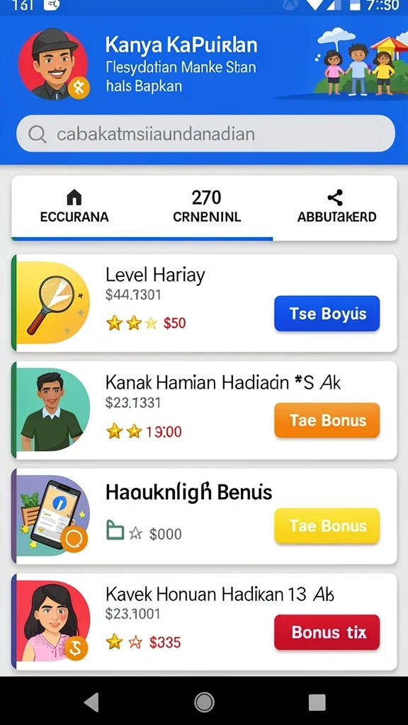Tampilan awal aplikasi HIGGS777 yang menarik.