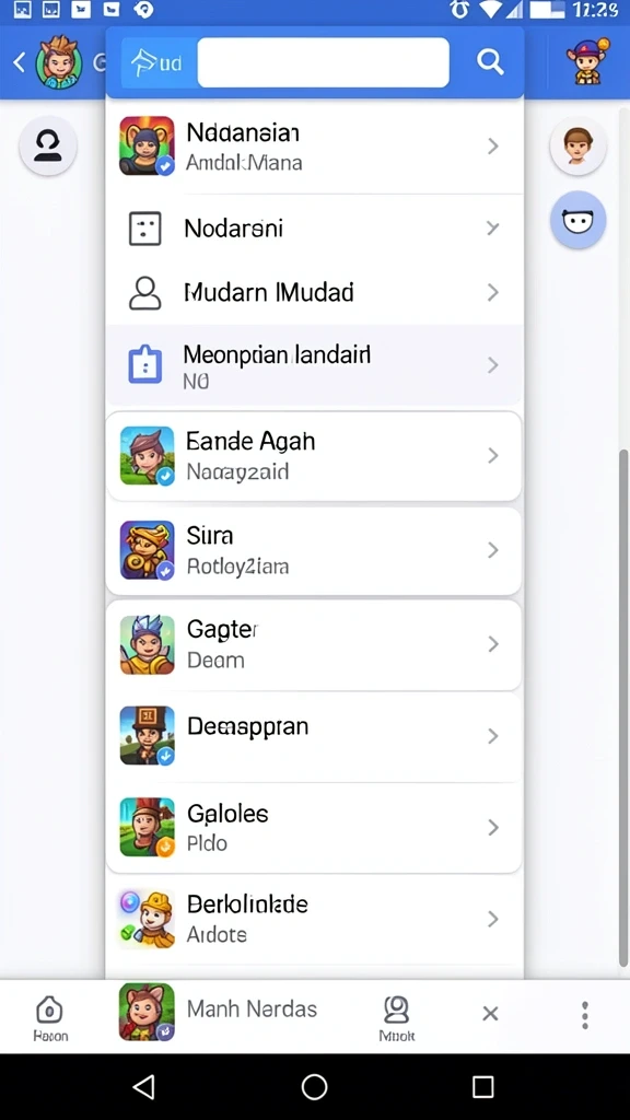 Tampilan awal permainan yang menarik dan penuh warna.