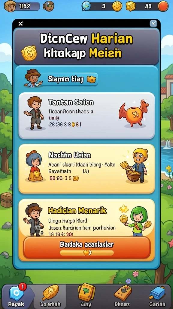 Tampilan awal yang penuh warna dan menarik.