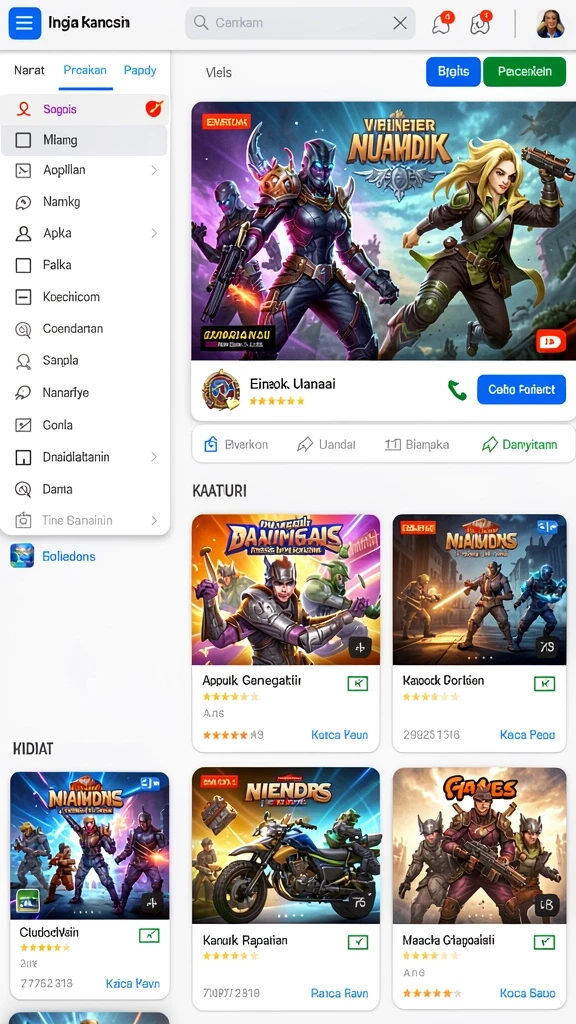 Tangkapan layar menunjukkan karakter unik dalam game.